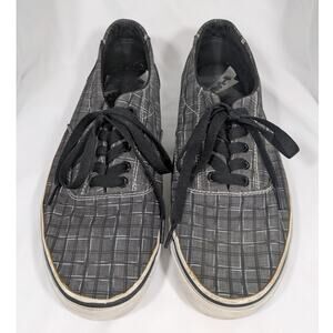 Tony Hawk Low Top Canvas Skate Sneakers Grey Plaid Size 13 M